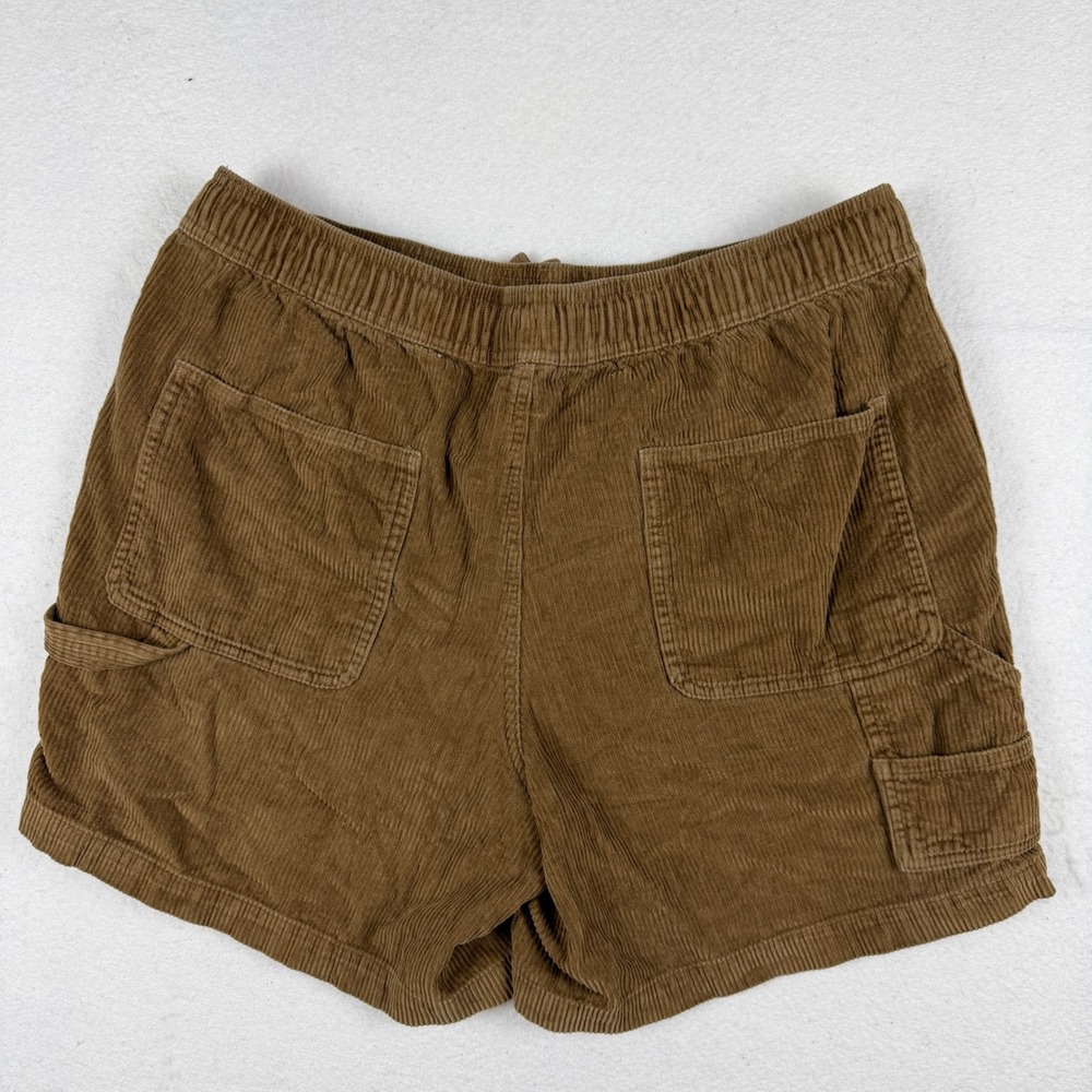 Original Use Mens Brown Corduroy Carpenter Shorts Elastic Waist Drawstring Large - Picture 6 of 6